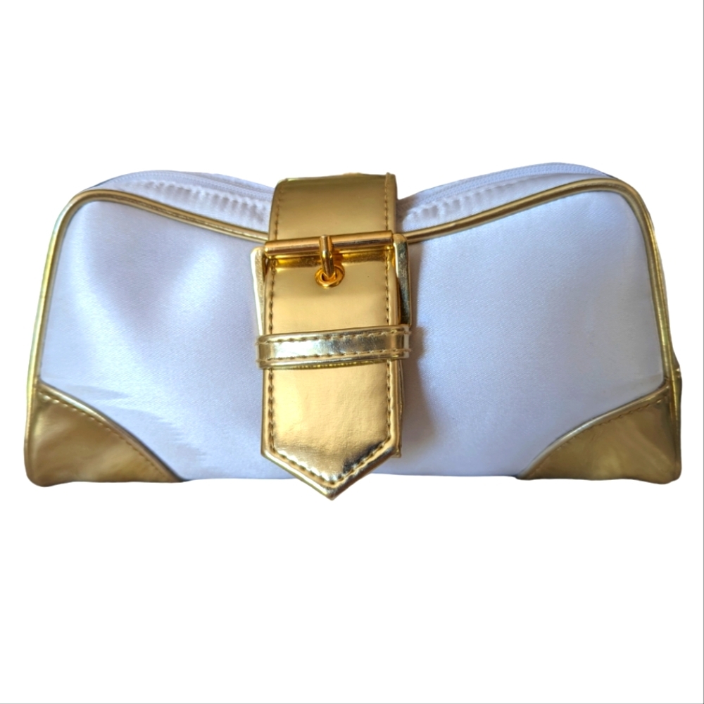 Dior Parfums make up clutch- white and gold